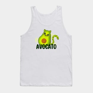 Avocato Cute and Funny Avocado Cat Pun Tank Top